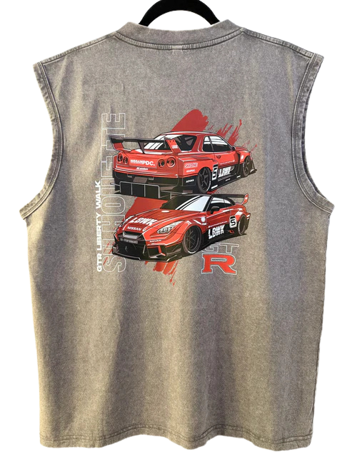 Turbo Nami Graphic Muscle Tee Red GTR